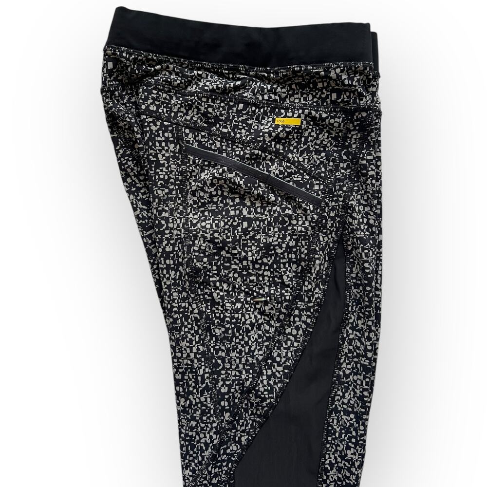 Lole Women's Black & Gray Geometric Sheer Side Activewear 7/8 Leggings Size S - Picture 3 of 13